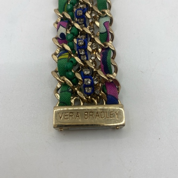 Vera Bradley Bracelet. Braided fabric, rhinestones, and magnetic gold-tone - Picture 4 of 5